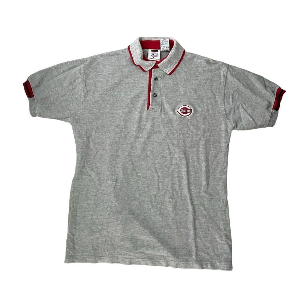 Iron Knights Athletics Cincinnati Reds Polo Grey Size Large